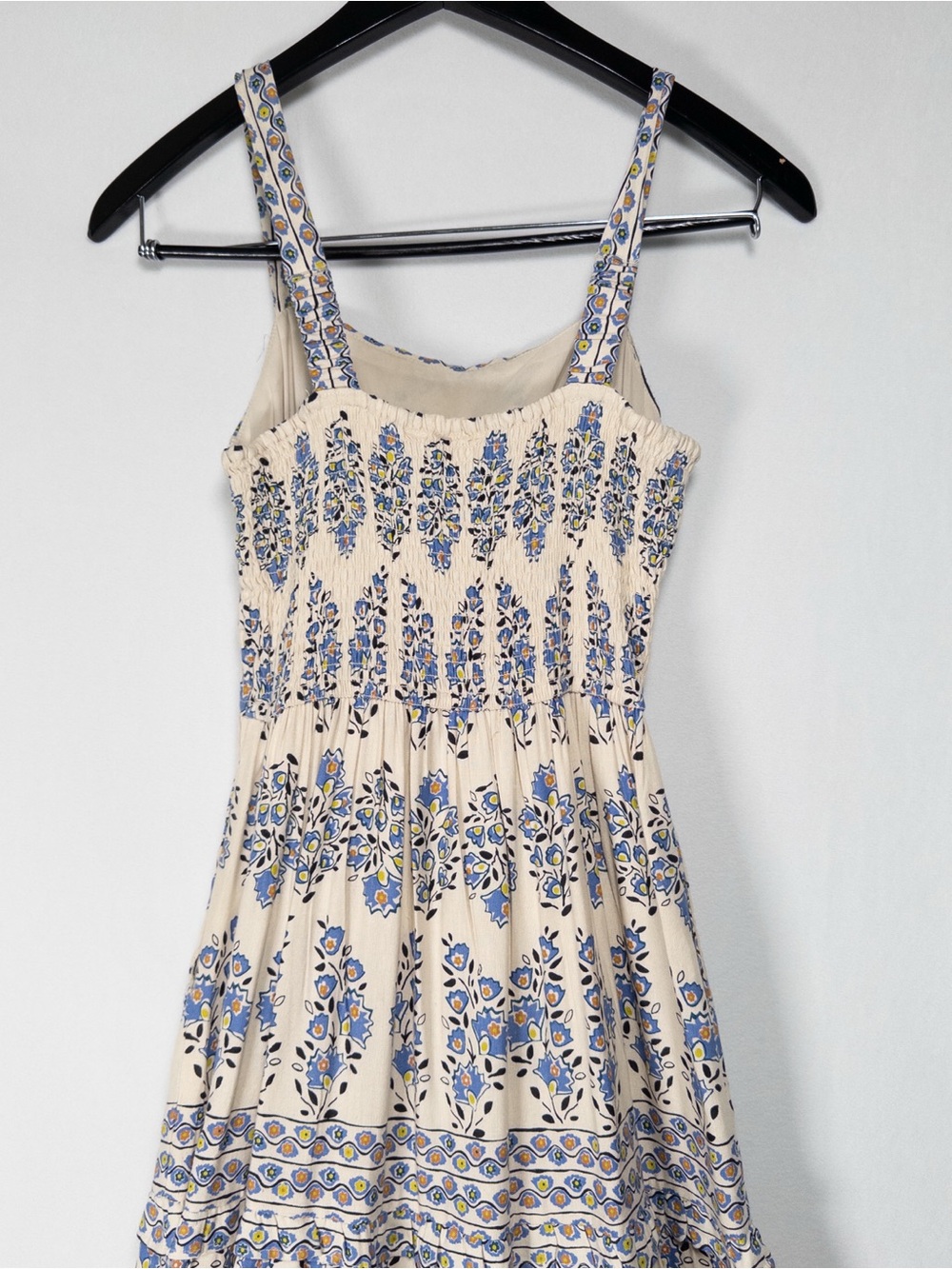 Sincerly Jules Cream Maxi Dress with Blue Floral Border Print - Picture 5 of 5